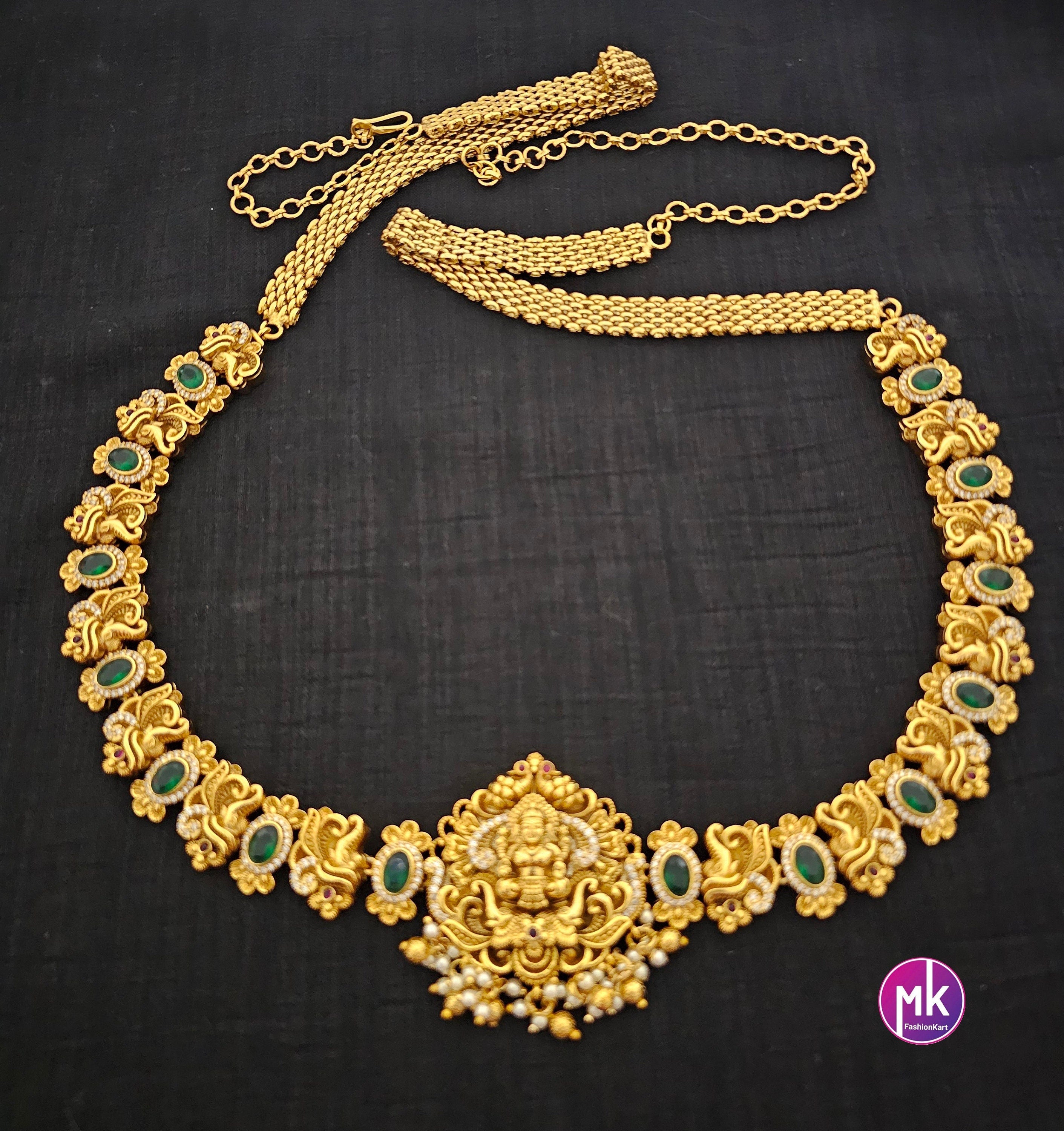 Lakshmi Gold finish Bridal Hip Chain-Traditional Hip Chain-Vaddanam-Kamarbandh-Kamarpatta-Waist belt-Hip belt-Belly chain