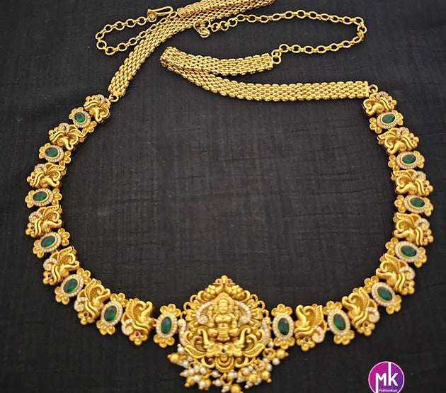 Lakshmi Gold finish Bridal Hip Chain-Traditional Hip Chain-Vaddanam-Kamarbandh-Kamarpatta-Waist belt-Hip belt-Belly chain