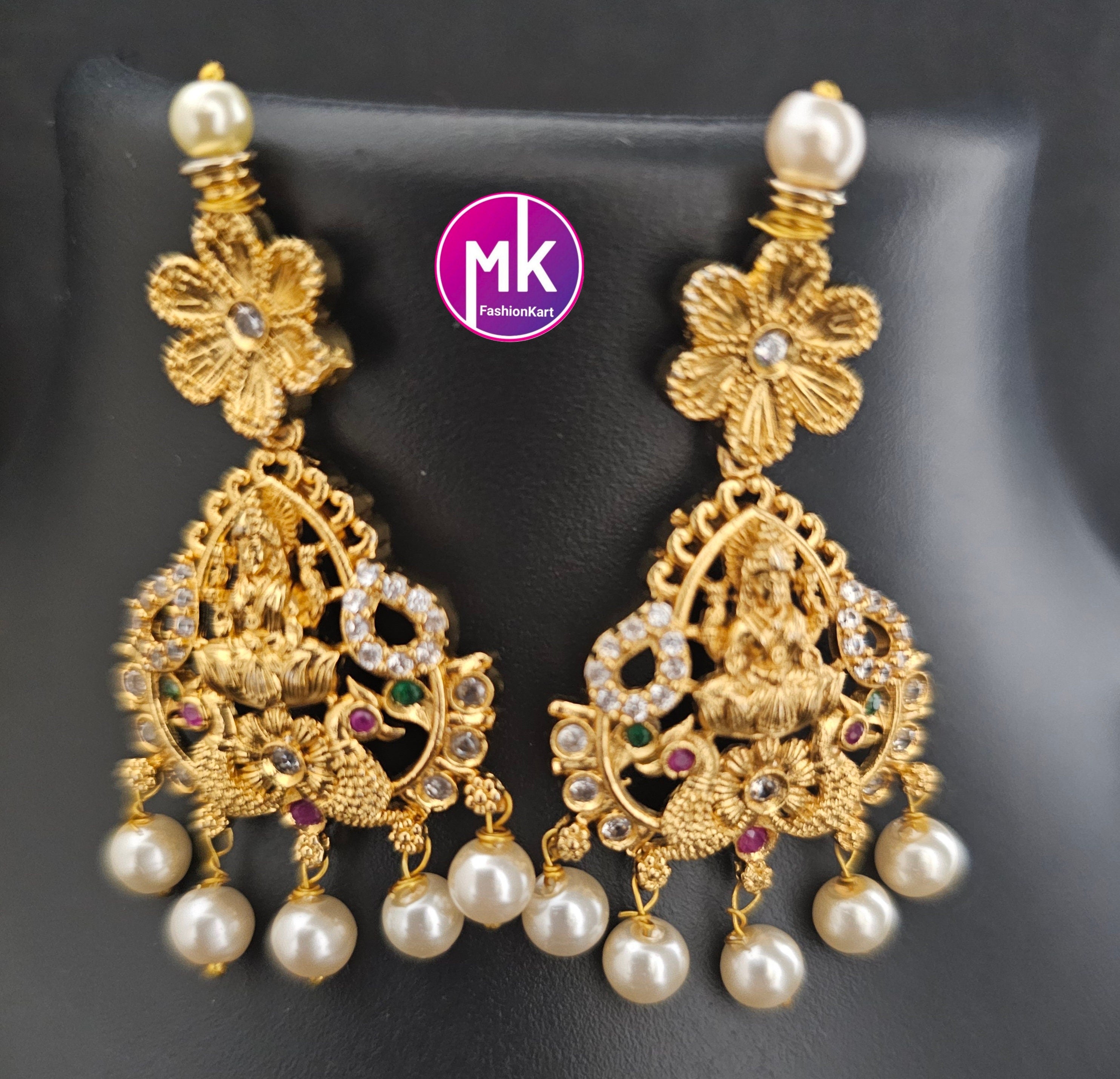 Lakshmi Premium Quality Matte gold finish Choker cum Necklace with Beautiful Earrings