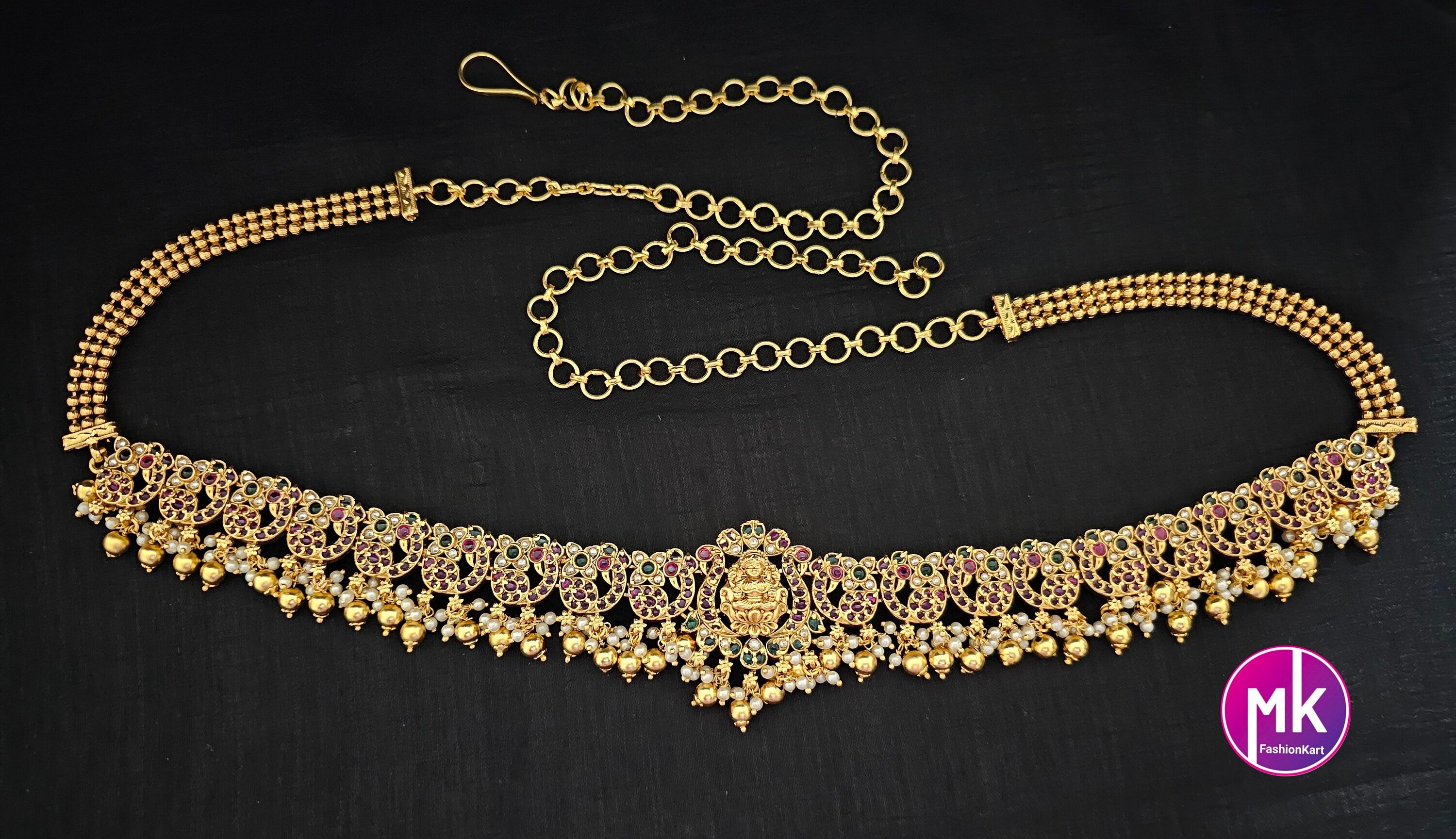 Lakshmi Peacock gold finish Bridal Hip Chain-Traditional Hip Chain-Vaddanam-Kamarbandh-Kamarpatta-Waist belt-Belly chain