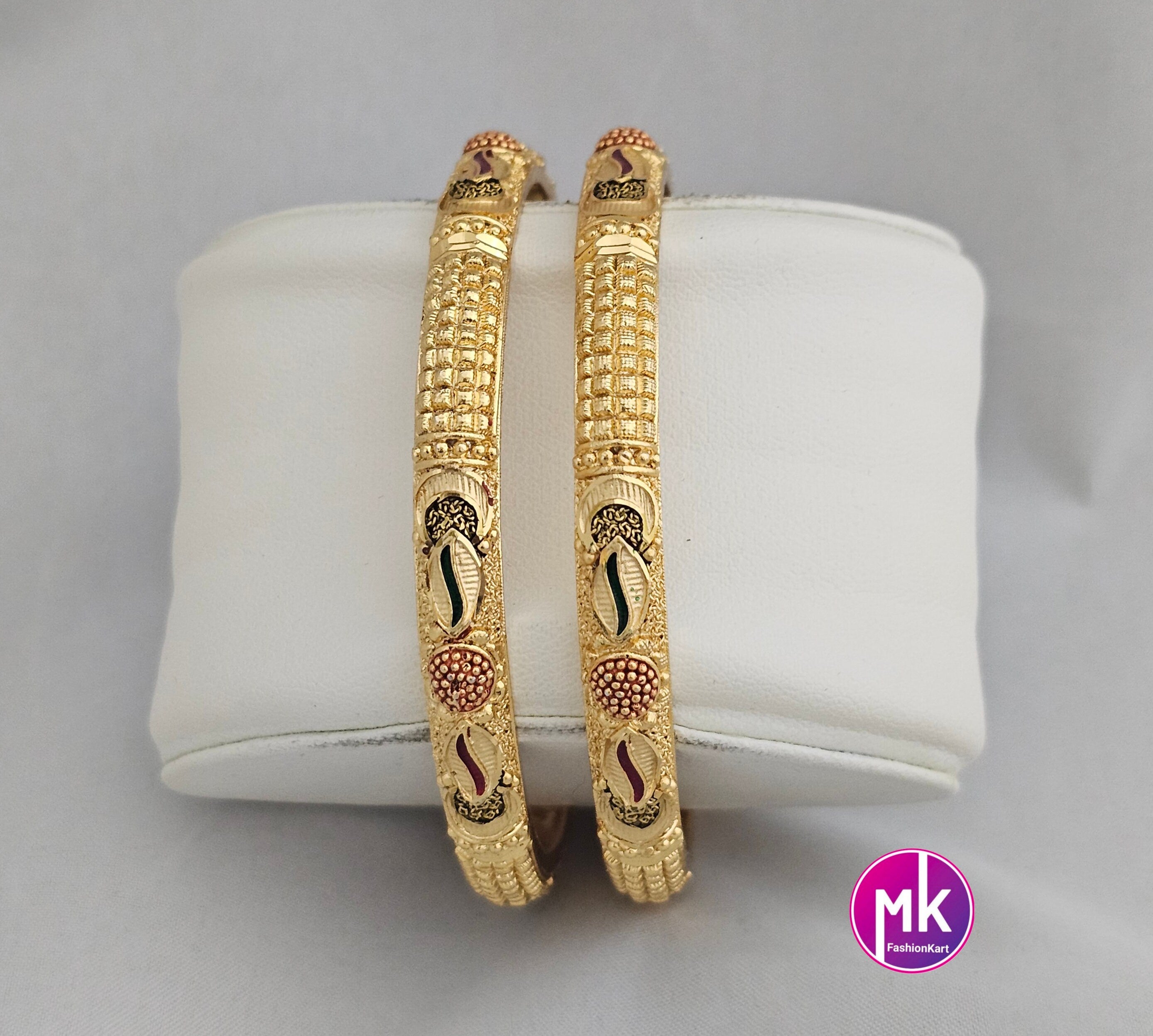 Gold Finish bangles - Set of 2 bangles - Size 2.6