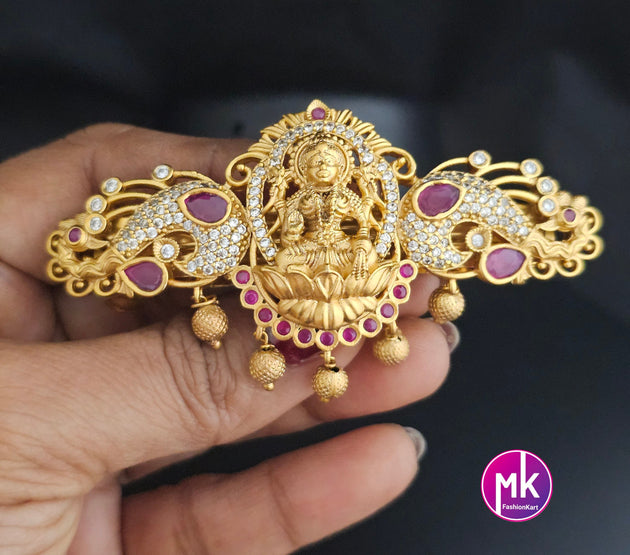 Lakshmi Peacock design Premium Quality AD stone Multi-color Hair Clip/Hair Accessories -  Indian Fashion Jewelry