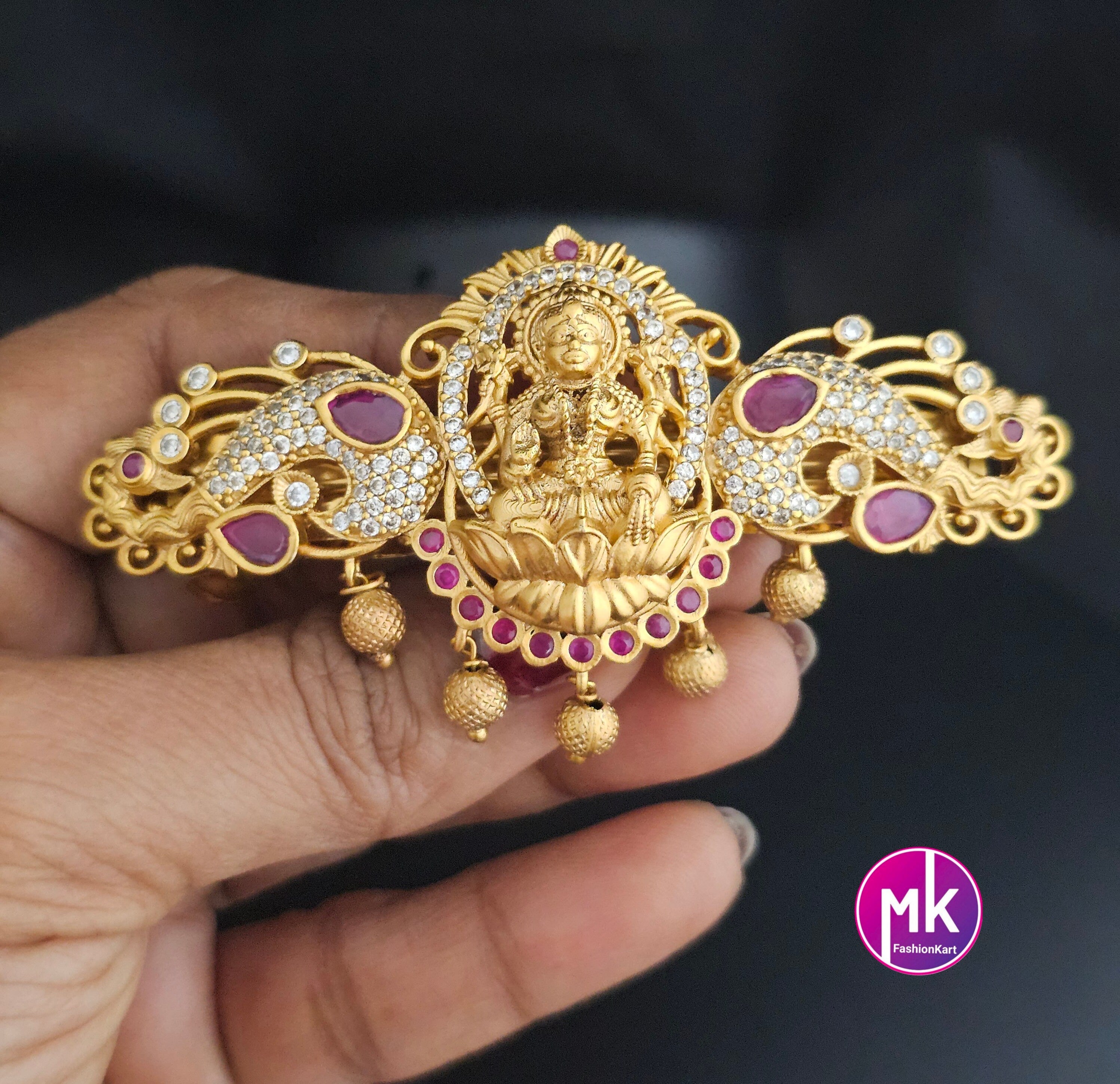 Lakshmi Peacock design Premium Quality AD stone Multi-color Hair Clip/Hair Accessories -  Indian Fashion Jewelry