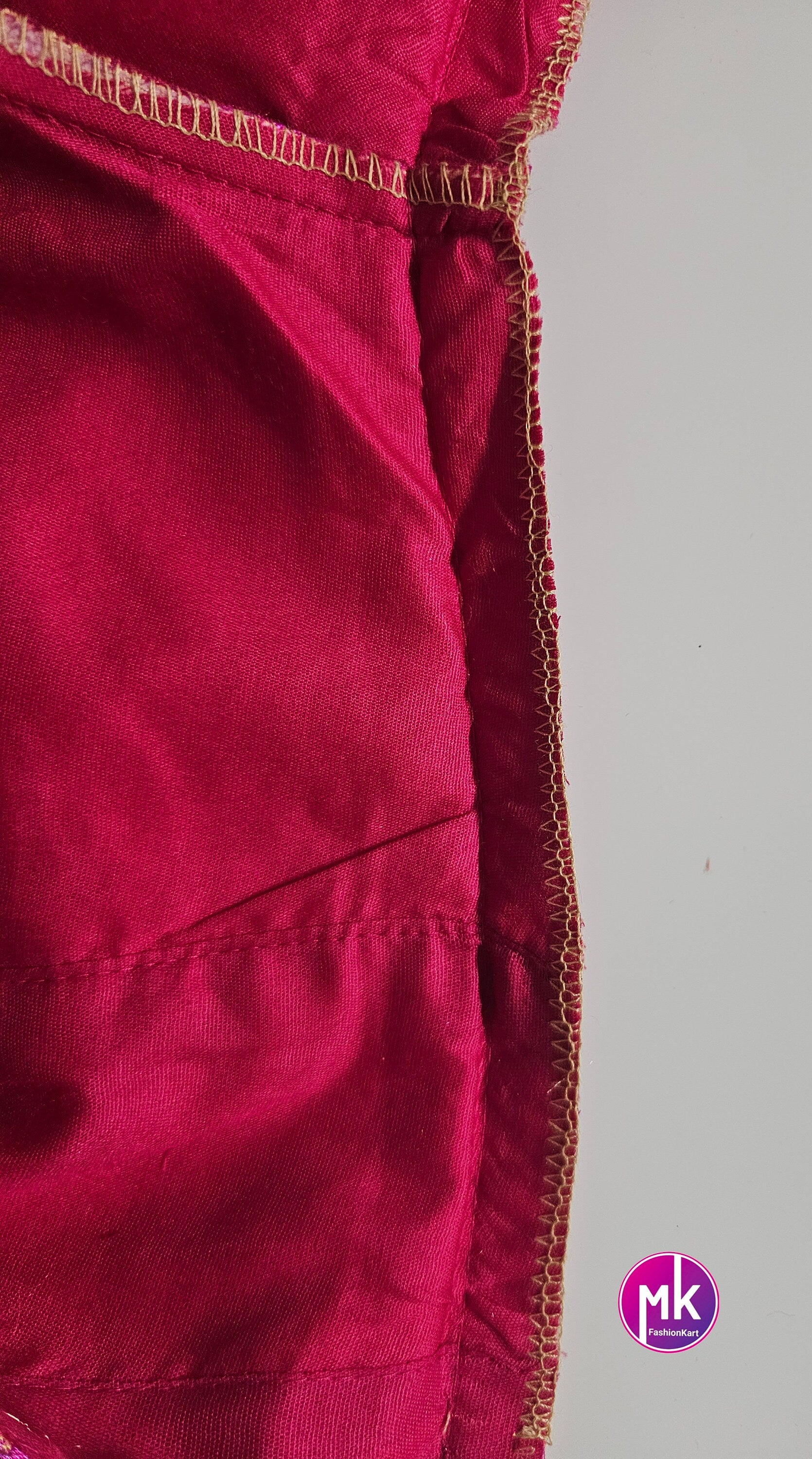 Readymade Saree Blouse - Pink with golden print Blouse - Choli cut blouse - size 40"