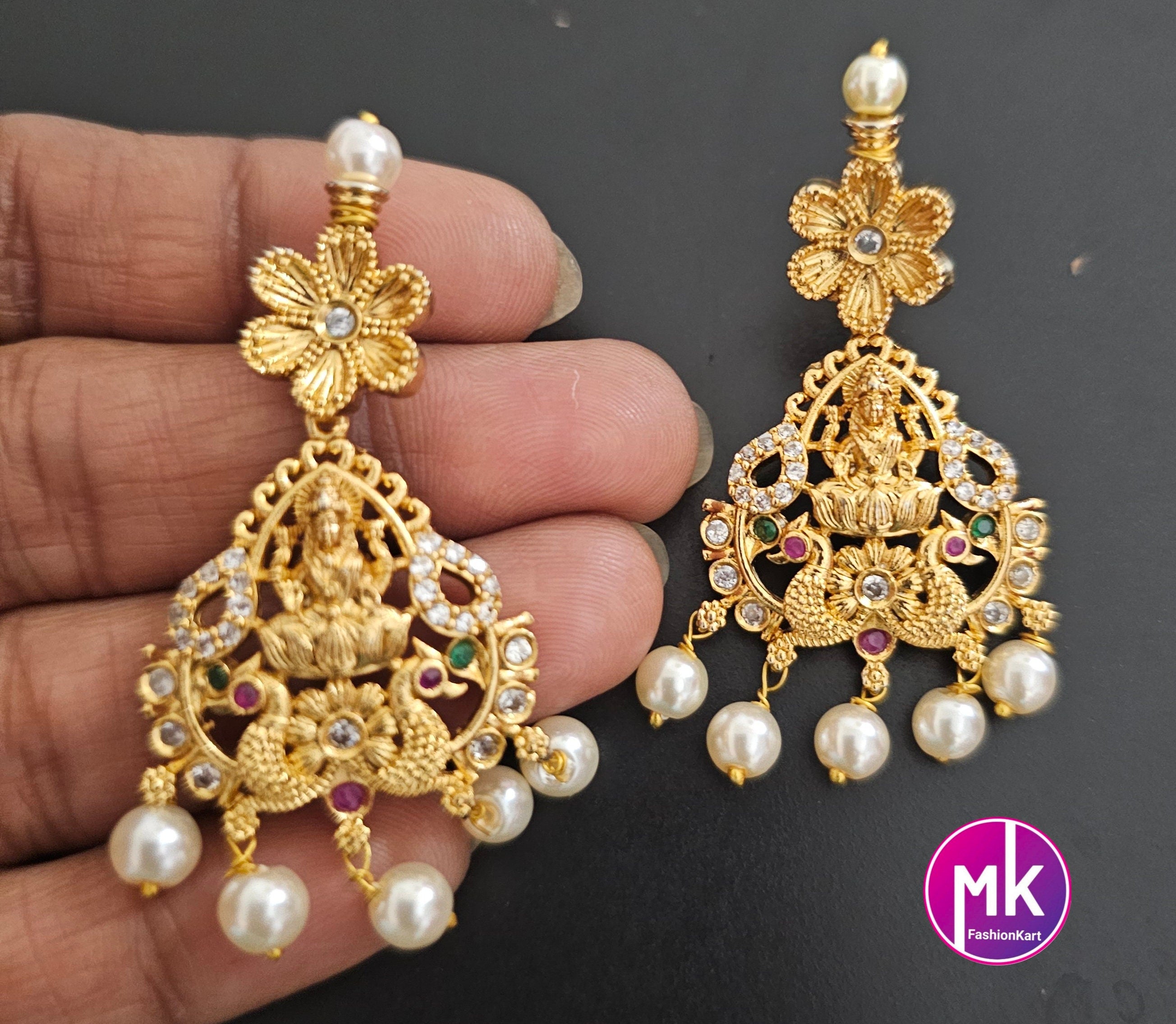 Lakshmi Premium Quality Matte gold finish Choker cum Necklace with Beautiful Earrings