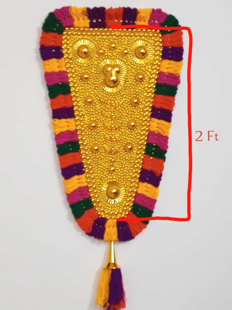 Traditional Kerala Nettipattam - Elephant Caprison - Handmade Wall hanging/wall Art - Grahapravesam Gift -Wall Decor- 2 feet