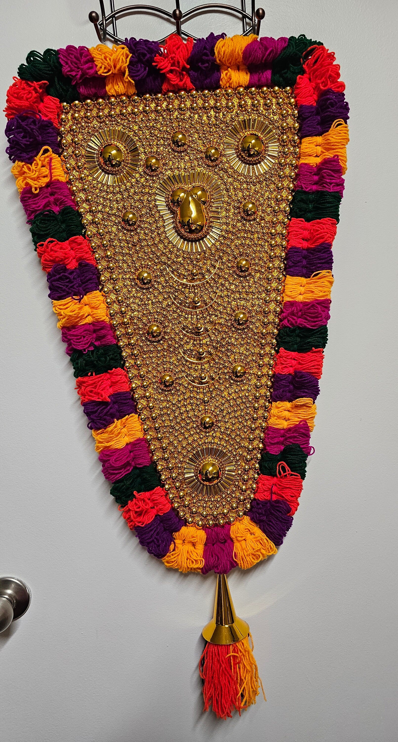 Traditional Kerala Nettipattam - Elephant Caprison - Handmade Wall hanging/wall Art - Grahapravesam Gift -Wall Decor- 2 feet